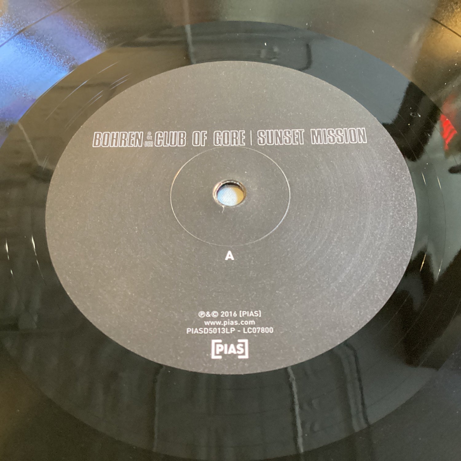 Label side of Bohren & der Club of Gore Sunset Mission vinyl record