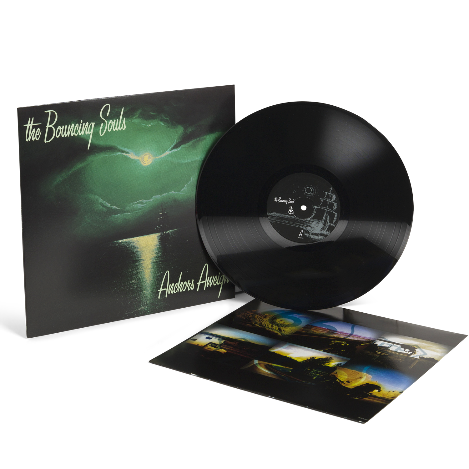 Vinyl record and cover with 'the Bouncing Souls' album art on a white background