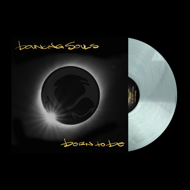 Vinyl record with 'bouncing souls' and 'Born to Be' text on a black background