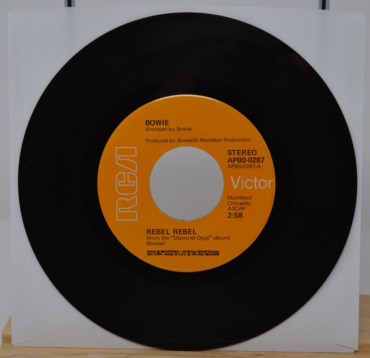 Vinyl record with orange label featuring RCA and Victor logos