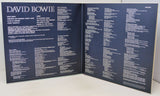 Back cover of a David Bowie album with text details on a white background