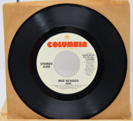 Vintage Boz Scaggs Jojo 45 RPM demo record by Columbia Records with brown paper sleeve