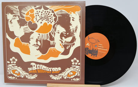 Front cover and vinyl record of Brimstone Solar Radiation Band LP featuring psychedelic band art