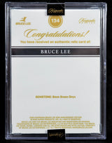 Keepsake Edition Bruce Lee authentic relic card certificate with details of green onyx gemstone