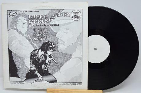 Bruce Springsteen Prove It Every Night! bootleg vinyl LP with illustrated cover art.