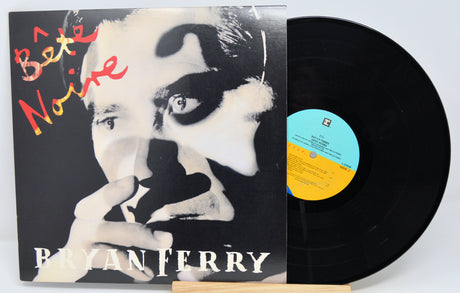 Vinyl record with cover featuring a stylized portrait and album title 'Bête Noire' by Bryan Ferry.