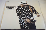 Front cover of Buddy Guy Rhythm & Blues vinyl LP showing Buddy Guy in polka dot shirt with guitar
