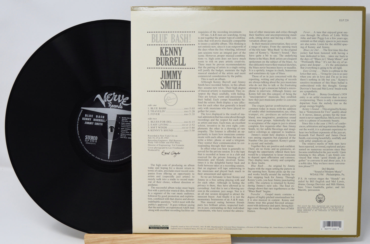 Vinyl record with text on the back cover
