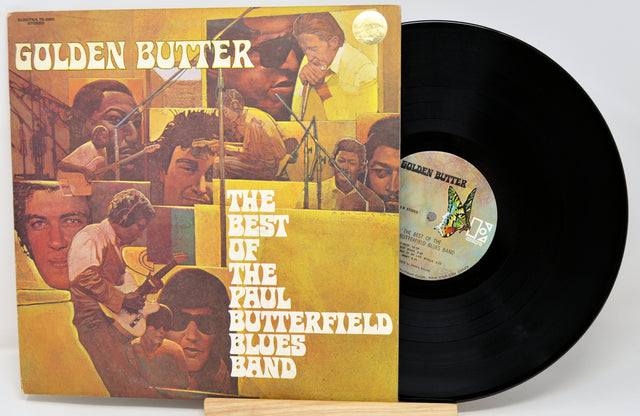 Vinyl record and cover titled 'The Best of the Paul Butterfield Blues Band' by Golden Butter
