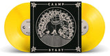 Yellow vinyl records with a black and white label featuring 'CAAMP' and 'BY&BY'.
