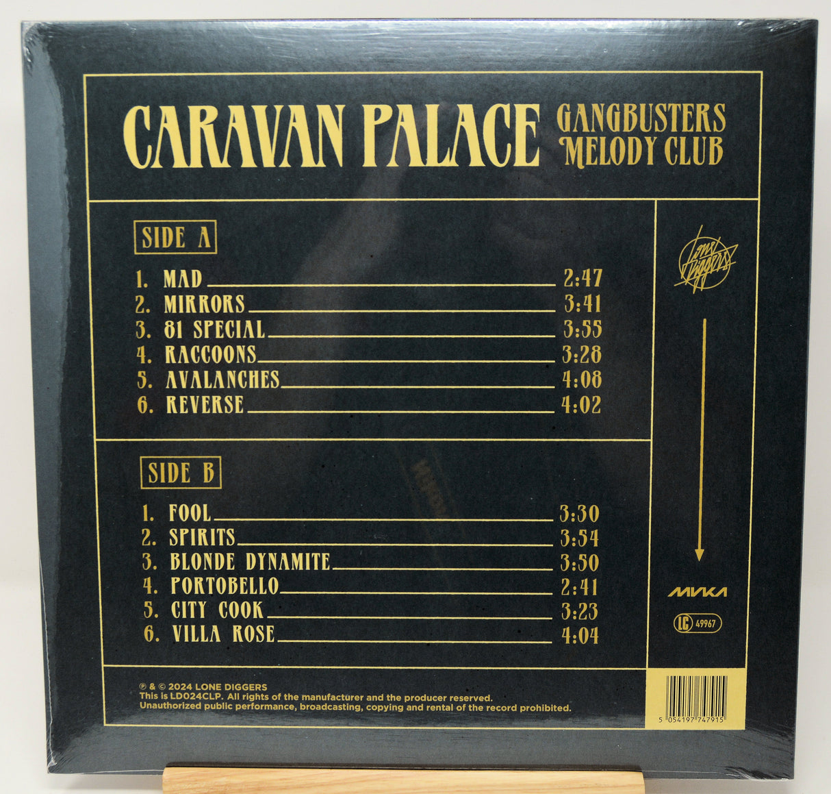 Back cover of a Caravan Palace album with tracklist and branding