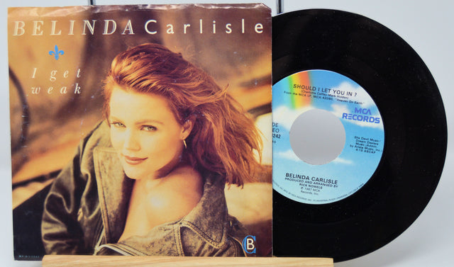 Vinyl record with cover featuring Belinda Carlisle and a rainbow label.