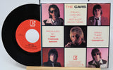 Vinyl record with sleeve featuring 'The Cars' music album cover