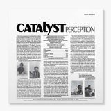 Back cover of Catalyst's Perception vinyl LP featuring liner notes and musician credits