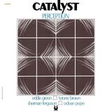 Front cover of Catalyst Perception album with abstract square design and musician names