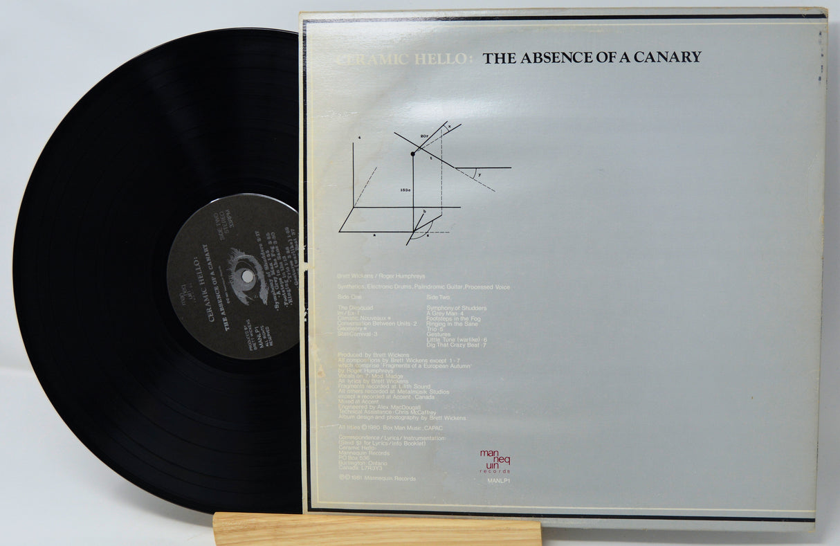 Vinyl record with its cover titled 'The Absence of a Canary' by Mac DeMarco.