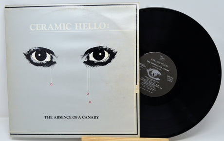 Vinyl record and cover with 'Ceramic Hello' album art on a white background