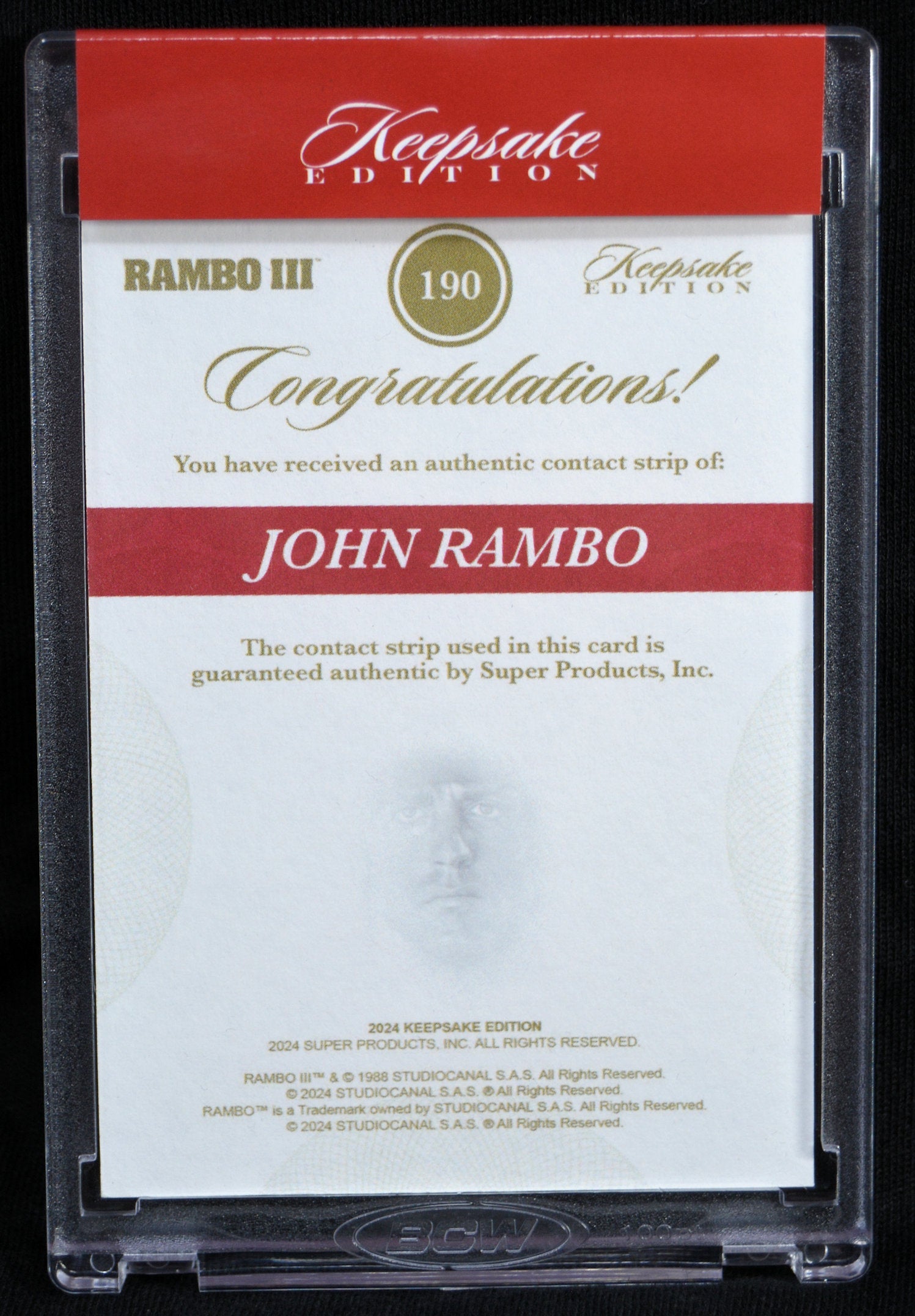 Rambo III - Keepsake Authentic REAL REELS Relic 1/1 – Joe's Albums
