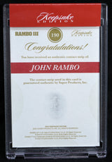 Rambo III authentic contact strip certification card for John Rambo collectors