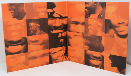 Channel Orange vinyl gatefold cover with orange and black graphic collage