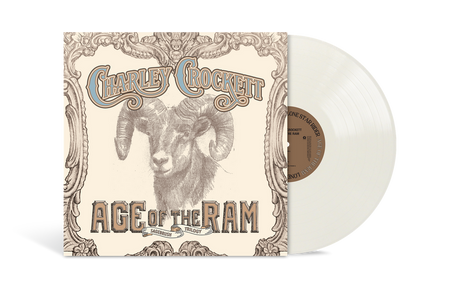 Vinyl record with cover featuring a ram illustration and 'Age of the Ram' text on a white background