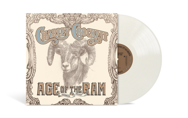 Vinyl record with cover featuring a ram illustration and 'Age of the Ram' text on a white background