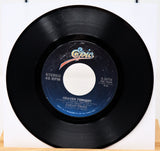 Vinyl record with a visible label on a white background