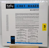 A Barclay & Co. Chet Baker Disques 33rd Series Quartet vinyl record sleeve, catalog number 2, displayed on a wooden surface.
