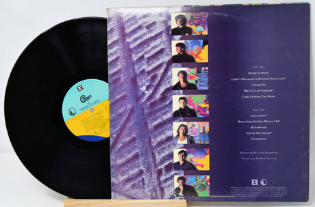 Vinyl record with colorful cover featuring album artwork and text.