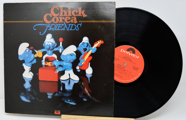 Vinyl record with a Smurf-themed cover featuring Chick Corea and Friends