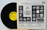 Vinyl record with a promotional poster for Disneyland and Walt Disney's musical highlights.