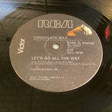 Close-up of Chocolate Milk 'Let's Go All The Way' 12-inch vinyl record label on RCA Victor from 1981