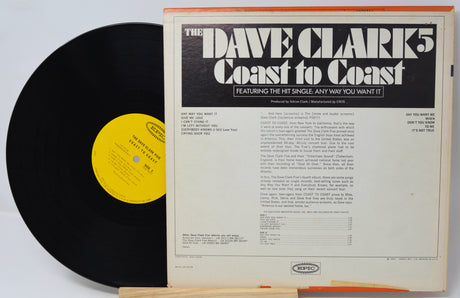 Vinyl record with cover featuring 'Dave Clark 5' and text on a light gray background