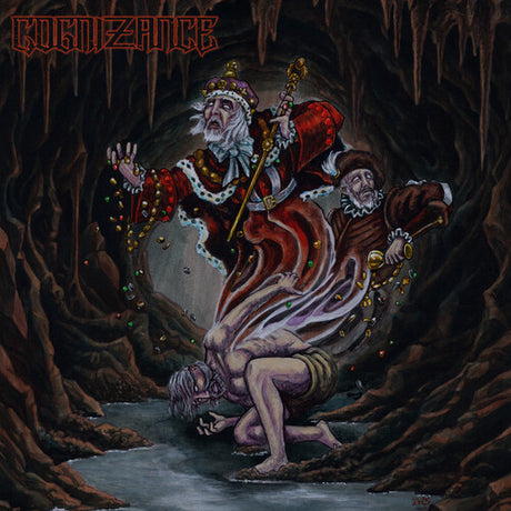 Artistic depiction of a powerful figure in a dark, cavernous setting with 'Cognizance' branding.