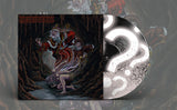Album cover with a fantasy scene and a '?', on a textured background.