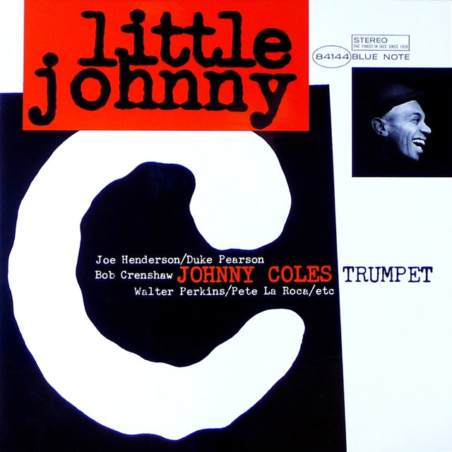 Album cover for 'Little Johnny' featuring a stylized number '9' and text about Johnny Coles on a blue and red background.