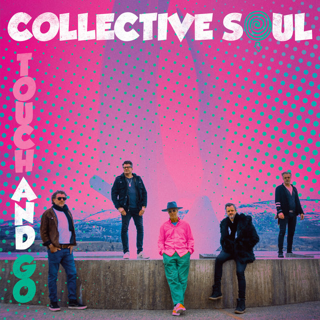 Album cover for 'Touch & Go' by Collective Soul with band members against a colorful polka dot background.