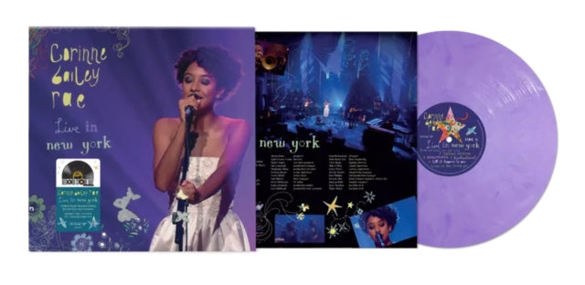 Vinyl record with a cover and a purple disc, featuring Corinne Bailey Rae on stage.