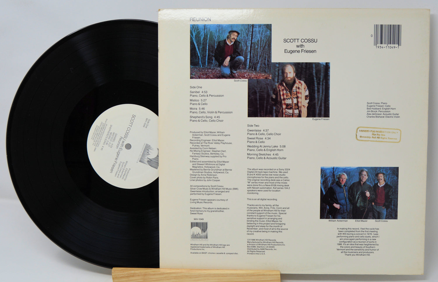 Vinyl record with a white label and a cover featuring album artwork and text.