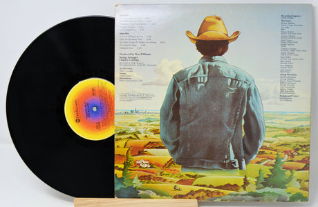 Back cover of Don Williams' Country Boy vinyl LP with cowboy illustration and song list