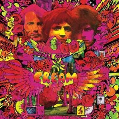 Colorful album cover with three faces and 'Cream' text Cream Disraelie Gears CD Front Cover