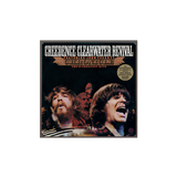 Creedence Clearwater Revival album cover with band members on a white background