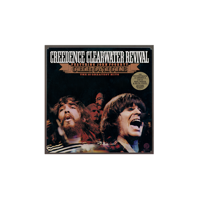 Creedence Clearwater Revival album cover with band members on a white background