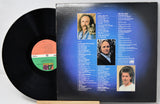 Vinyl record with cover featuring album tracklist and portraits on a white background