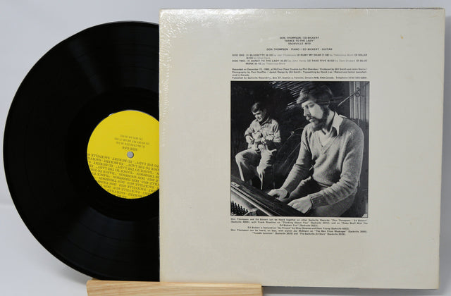 Back cover of 'Dance To The Lady' by Don Thompson & Ed Bickert LP with tracklist and black and white artist photo