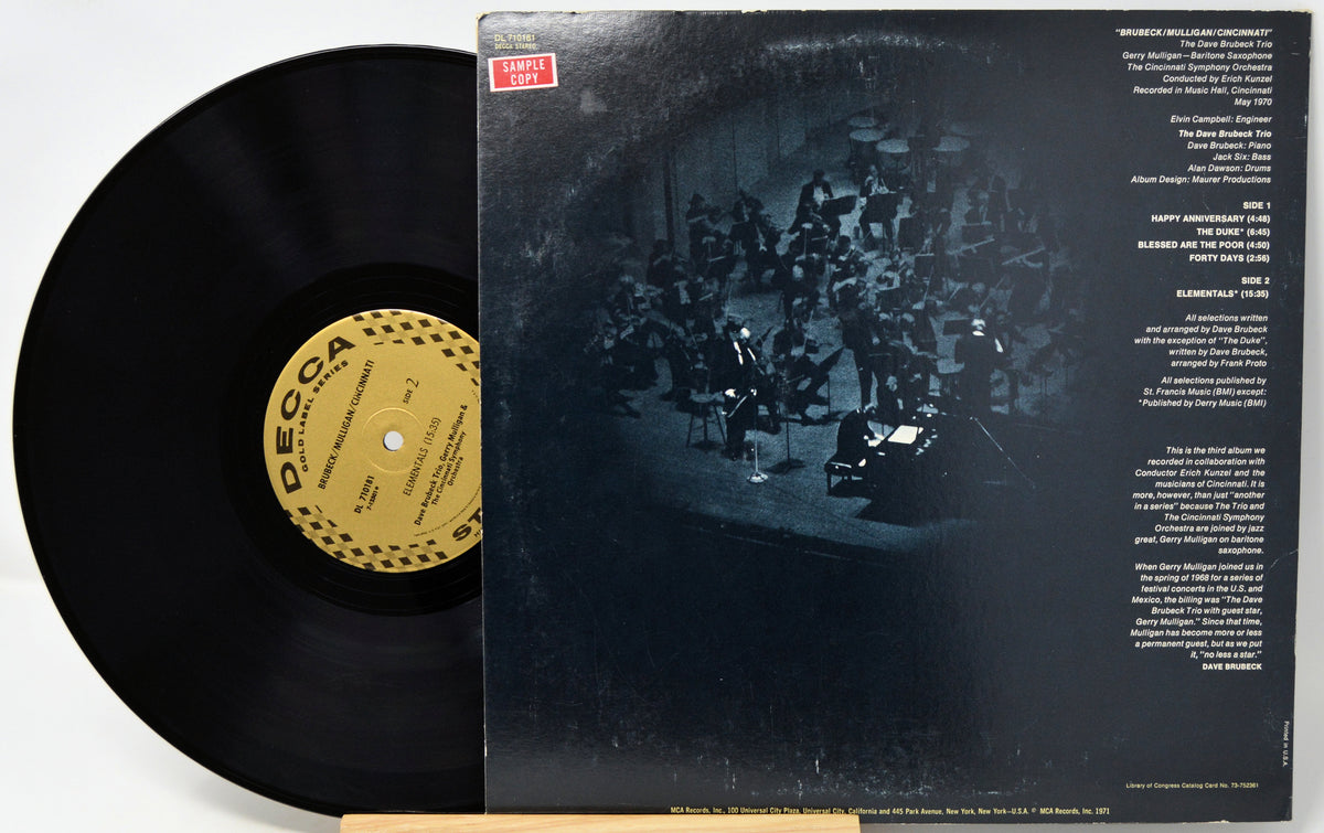 Brubeck, Dave - Brubeck/Mulligan/Cincinnati