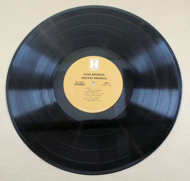 Dave Brubeck Instant Brubeck vinyl record with yellow Harmony label