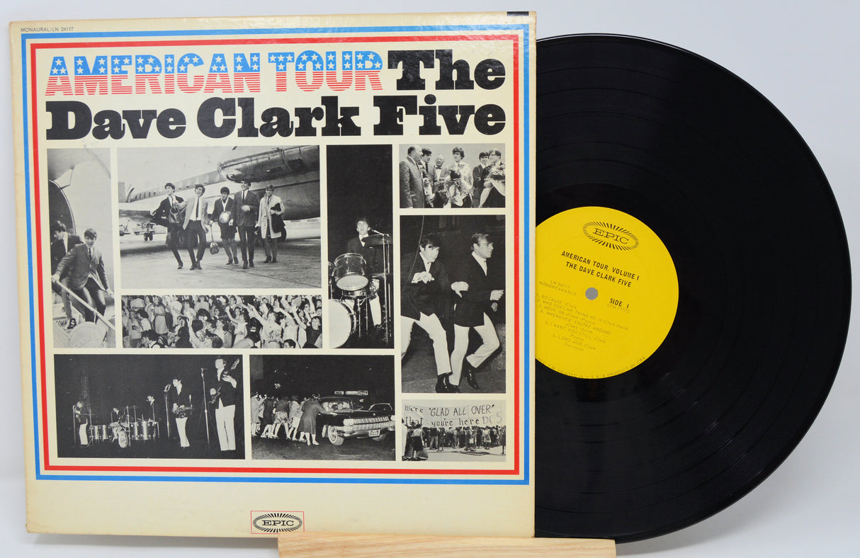 Vinyl record and cover for 'American Tour' by The Dave Clark Five on a light gray background
