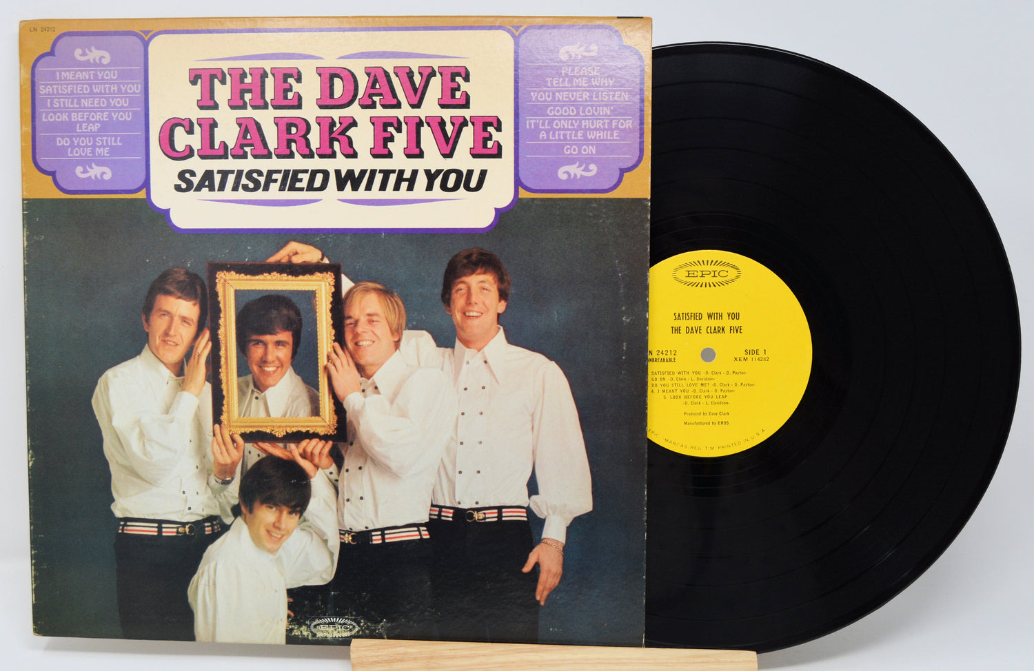 Vinyl record with cover featuring 'The Dave Clark Five' and a portrait of four men.