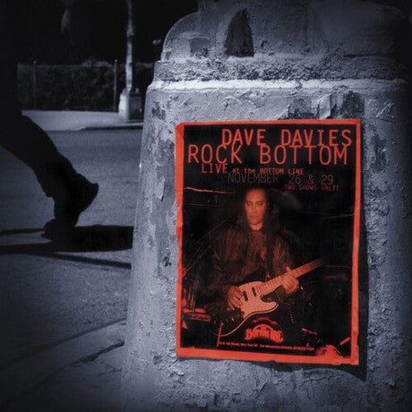 Dave Davies Rock Bottom Live album cover featuring concert poster on a city lamp post